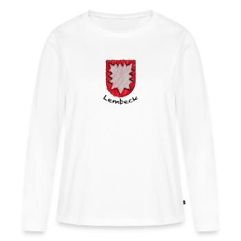 LEMBECK MANTEAU DE BRAS 07 2018 - T-shirt manches longues Premium bio Femme - blanc - Devant - Julia (174cm)