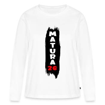 Matura Autriche 2026 - T-shirt manches longues Premium bio Femme - blanc - Devant - Julia (174cm)