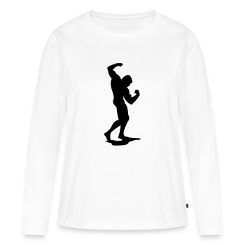 Pose - Frauen Premium Bio Langarmshirt - Weiß - Vorne - Julia (174cm)