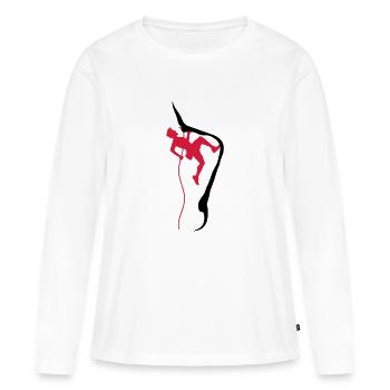 Klettern seil bergsteiger - Frauen Premium Bio Langarmshirt - Weiß - Vorne - Julia (174cm)