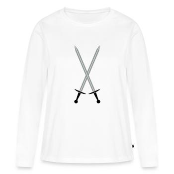 Épées croisées - T-shirt manches longues Premium bio Femme - blanc - Devant - Julia (174cm)