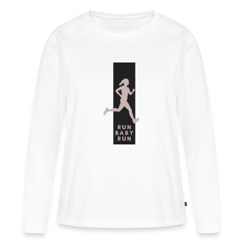 RUN BABY RUN - Women's Premium Organic Long Sleeve Shirt - white - Front - Julia (174cm)
