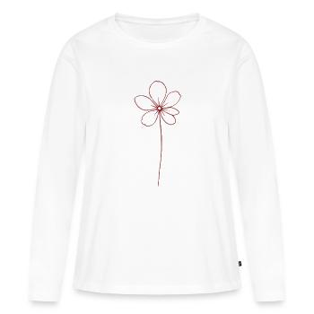 flower - Women's Premium Organic Long Sleeve Shirt - white - Front - Julia (174cm)