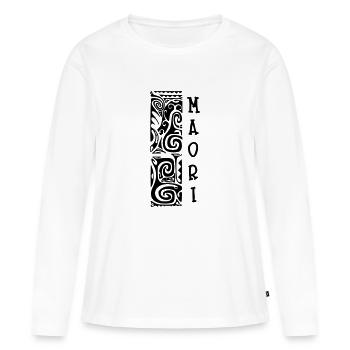maori - T-shirt manches longues Premium bio Femme - blanc - Devant - Julia (174cm)