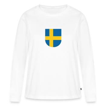 Armoiries de la Suède - T-shirt manches longues Premium bio Femme - blanc - Devant - Julia (174cm)