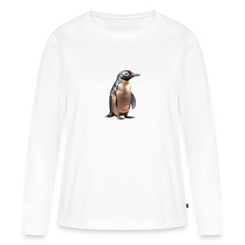 The Bronze Penguin - Women's Premium Organic Long Sleeve Shirt - white - Front - Julia (174cm)