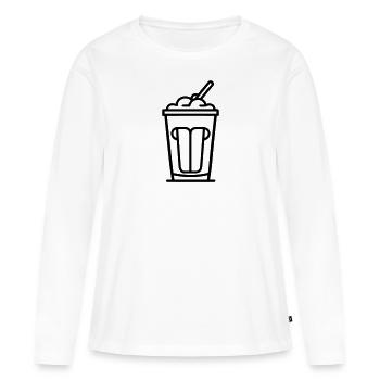 milkshake - T-shirt manches longues Premium bio Femme - blanc - Devant - Julia (174cm)