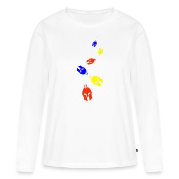Casque Spartan - T-shirt manches longues Premium bio Femme - blanc - Devant - Julia (174cm)