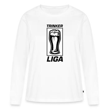Trinker Liga - Frauen Premium Bio Langarmshirt - Weiß - Vorne - Julia (174cm)