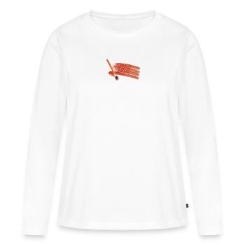 brosse - T-shirt manches longues Premium bio Femme - blanc - Devant - Julia (174cm)