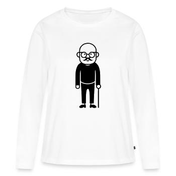 Papy Senior - T-shirt manches longues Premium bio Femme - blanc - Devant - Julia (174cm)
