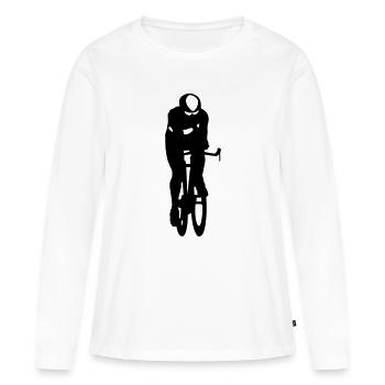 Coureur - T-shirt manches longues Premium bio Femme - blanc - Devant - Julia (174cm)