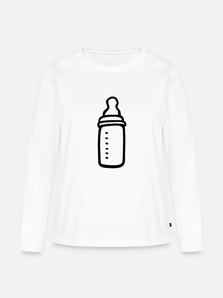 Nuckelflasche - Frauen Premium Bio Langarmshirt - Weiß