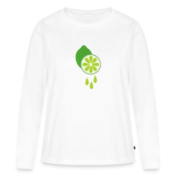 lime - Women's Premium Organic Long Sleeve Shirt - white - Front - Julia (174cm)