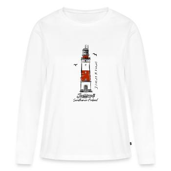 JUSSARÖ LIGHTHOUSE Textiles marins et cadeaux - T-shirt manches longues Premium bio Femme - blanc - Devant - Julia (174cm)