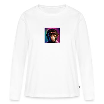 Frecher Affe - Frauen Premium Bio Langarmshirt - Weiß - Vorne - Julia (174cm)