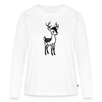Cerf - T-shirt manches longues Premium bio Femme - blanc - Devant - Julia (174cm)