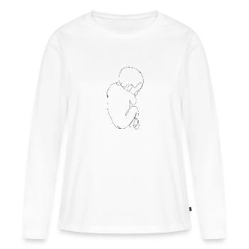 Baby (schwanger) - Frauen Premium Bio Langarmshirt - Weiß - Vorne - Julia (174cm)