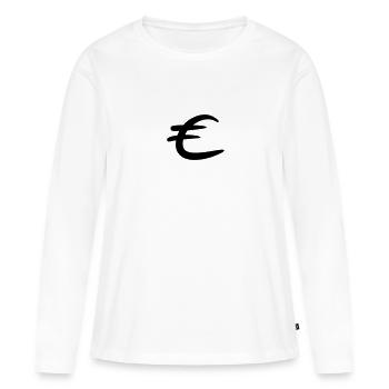 Euro sign / € euro symbol. Doodle Drawing. - Women's Premium Organic Long Sleeve Shirt - white - Front - Julia (174cm)