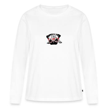 lunettes rouges carlin - T-shirt manches longues Premium bio Femme - blanc - Devant - Julia (174cm)