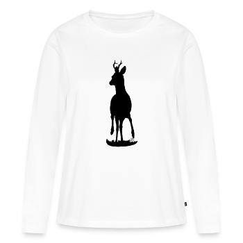 Stolzer Rehbock - Frauen Premium Bio Langarmshirt - Weiß - Vorne - Julia (174cm)