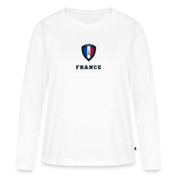FRANKREICH - Frauen Premium Bio Langarmshirt - Weiß - Vorne - Julia (174cm)