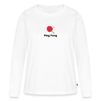 PING PONG - Frauen Premium Bio Langarmshirt - Weiß - Vorne - Julia (174cm)