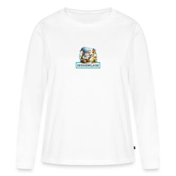 Conception de classe naine naine et papillon - T-shirt manches longues Premium bio Femme - blanc - Devant - Julia (174cm)