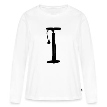 Pompe à vélo - T-shirt manches longues Premium bio Femme - blanc - Devant - Julia (174cm)