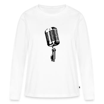 Microphone - Women's Premium Organic Long Sleeve Shirt - white - Front - Julia (174cm)