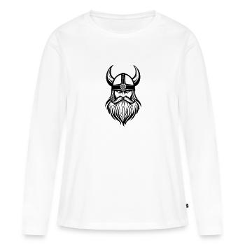 Wikinger Krieger - Frauen Premium Bio Langarmshirt - Weiß - Vorne - Julia (174cm)