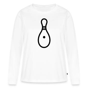 Quille de Bowling - T-shirt manches longues Premium bio Femme - blanc - Devant - Julia (174cm)