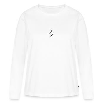 Lozario LZ TEES - Frauen Premium Bio Langarmshirt - Weiß - Vorne - Julia (174cm)