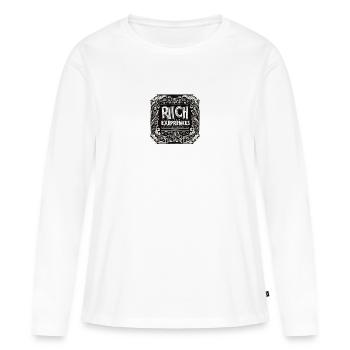 Riche en expérience - T-shirt manches longues Premium bio Femme - blanc - Devant - Julia (174cm)