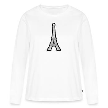 tour Eiffel - T-shirt manches longues Premium bio Femme - blanc - Devant - Julia (174cm)