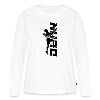 basketball "dunking the dunk" basketballspiel - Frauen Premium Bio Langarmshirt - Weiß - Vorne - Julia (174cm)