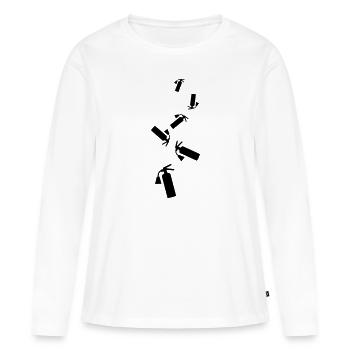 Symbole d’extincteur - T-shirt manches longues Premium bio Femme - blanc - Devant - Julia (174cm)
