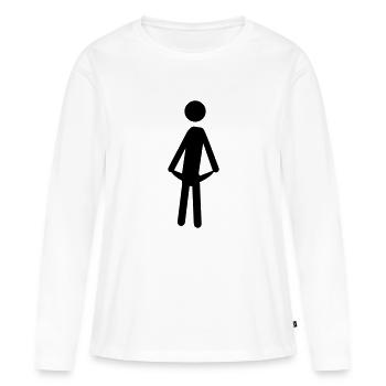 Pauvre homme aux poches vides - T-shirt manches longues Premium bio Femme - blanc - Devant - Julia (174cm)