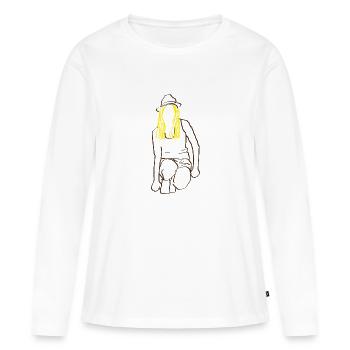 BLONDE Frau Petanque - Frauen Premium Bio Langarmshirt - Weiß - Vorne - Julia (174cm)