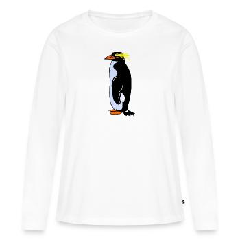 manchot - T-shirt manches longues Premium bio Femme - blanc - Devant - Julia (174cm)