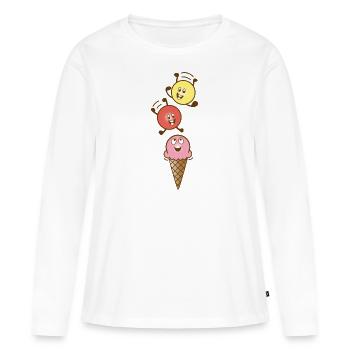Eis - Frauen Premium Bio Langarmshirt - Weiß - Vorne - Julia (174cm)