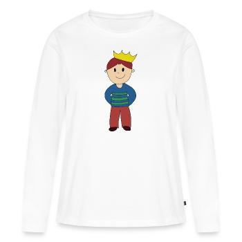Prince - T-shirt manches longues Premium bio Femme - blanc - Devant - Julia (174cm)