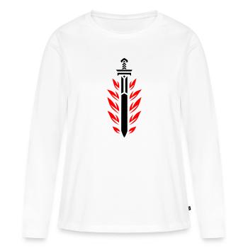 Épée flamboyante - T-shirt manches longues Premium bio Femme - blanc - Devant - Julia (174cm)
