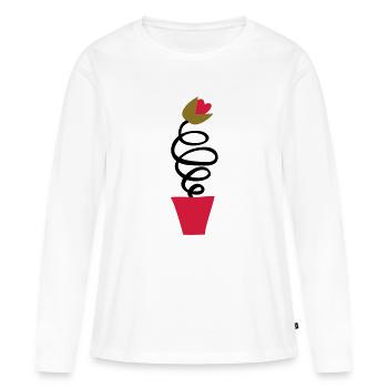 Tulipe Hollandaise :) - T-shirt manches longues Premium bio Femme - blanc - Devant - Julia (174cm)