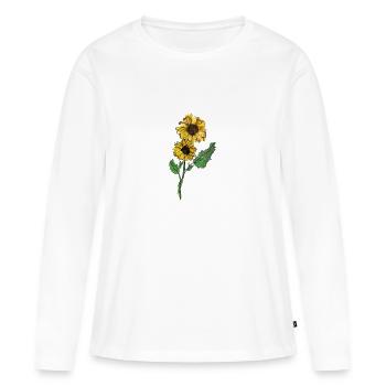 Tournesol - T-shirt manches longues Premium bio Femme - blanc - Devant - Julia (174cm)