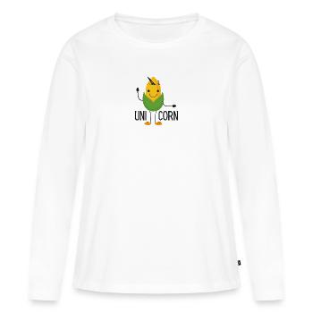 Uni-Corn - Frauen Premium Bio Langarmshirt - Weiß - Vorne - Julia (174cm)
