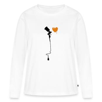 airbrushherz_2f - T-shirt manches longues Premium bio Femme - blanc - Devant - Julia (174cm)