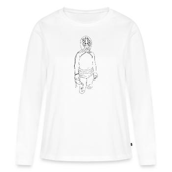 Petit catcheur - T-shirt manches longues Premium bio Femme - blanc - Devant - Julia (174cm)