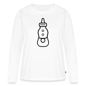 bottle - Women's Premium Organic Long Sleeve Shirt - white - Front - Julia (174cm)