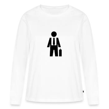 Homme d’affaires avec le costume, la cravate et la - T-shirt manches longues Premium bio Femme - blanc - Devant - Julia (174cm)